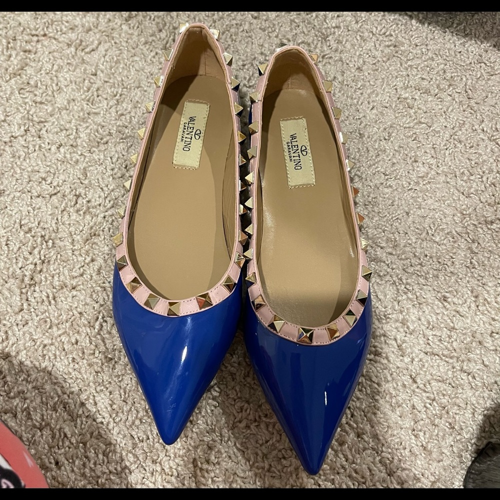 “COPY” Valentino Blue Rock stud Flats